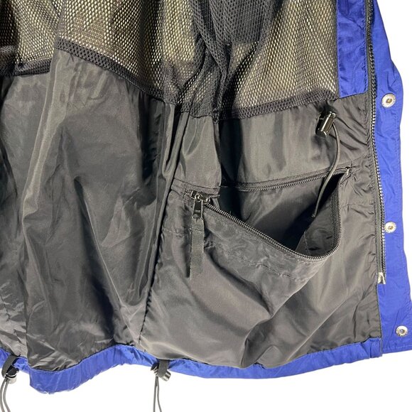 Vtg REI Gore-Tex Hooded Jacket Black Blue Waterproof Mesh Lining Pockets Mens L - Picture 13 of 16